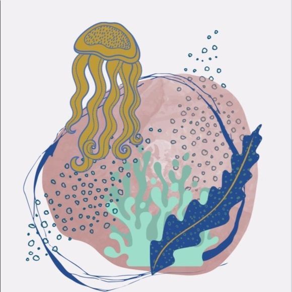 Modern minimalist sea creatures illustration art - Picture 2 of 13